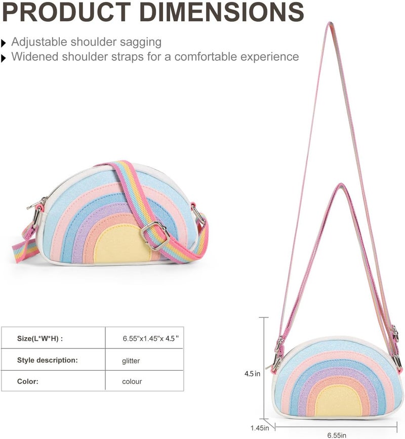 cotmcor Store Toddler Purse Valentines Gifts for Kids: 2 3 4 5 6 7 8 Year Old Girl Birthday Gift, Toys for Ages 2-4 Rainbow Crossbody Bag - Image 4
